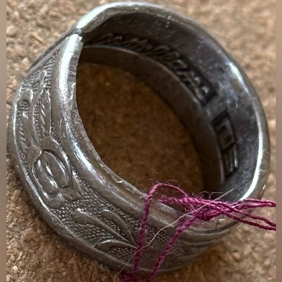 Vintage Men’s Wedding Band Ring “Costellano” Embossed Floral Matte sz10-10.25 - Picture 5 of 9